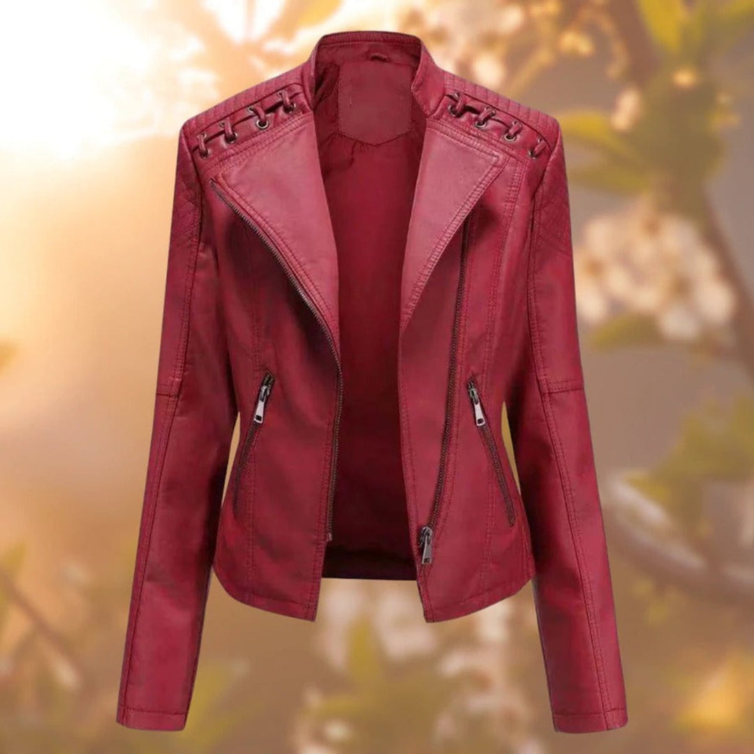 Claudette | Blouson style motard à laçages