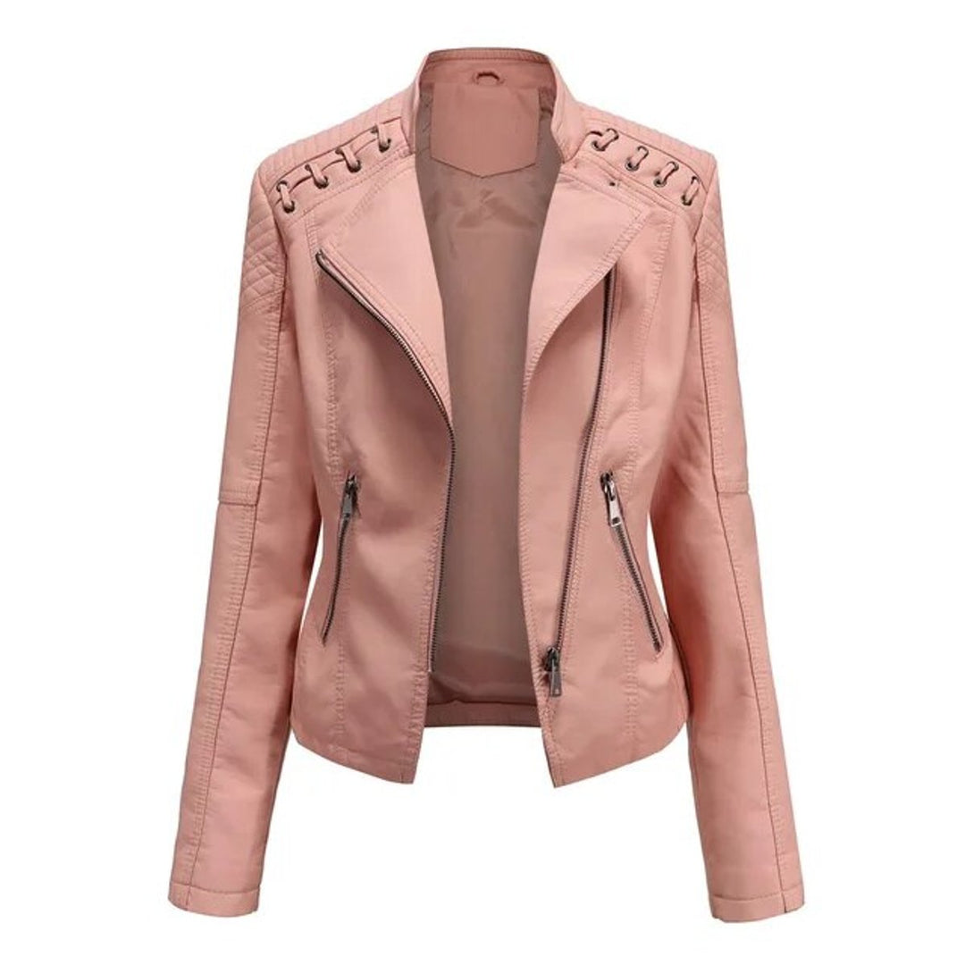 Claudette | Blouson style motard à laçages