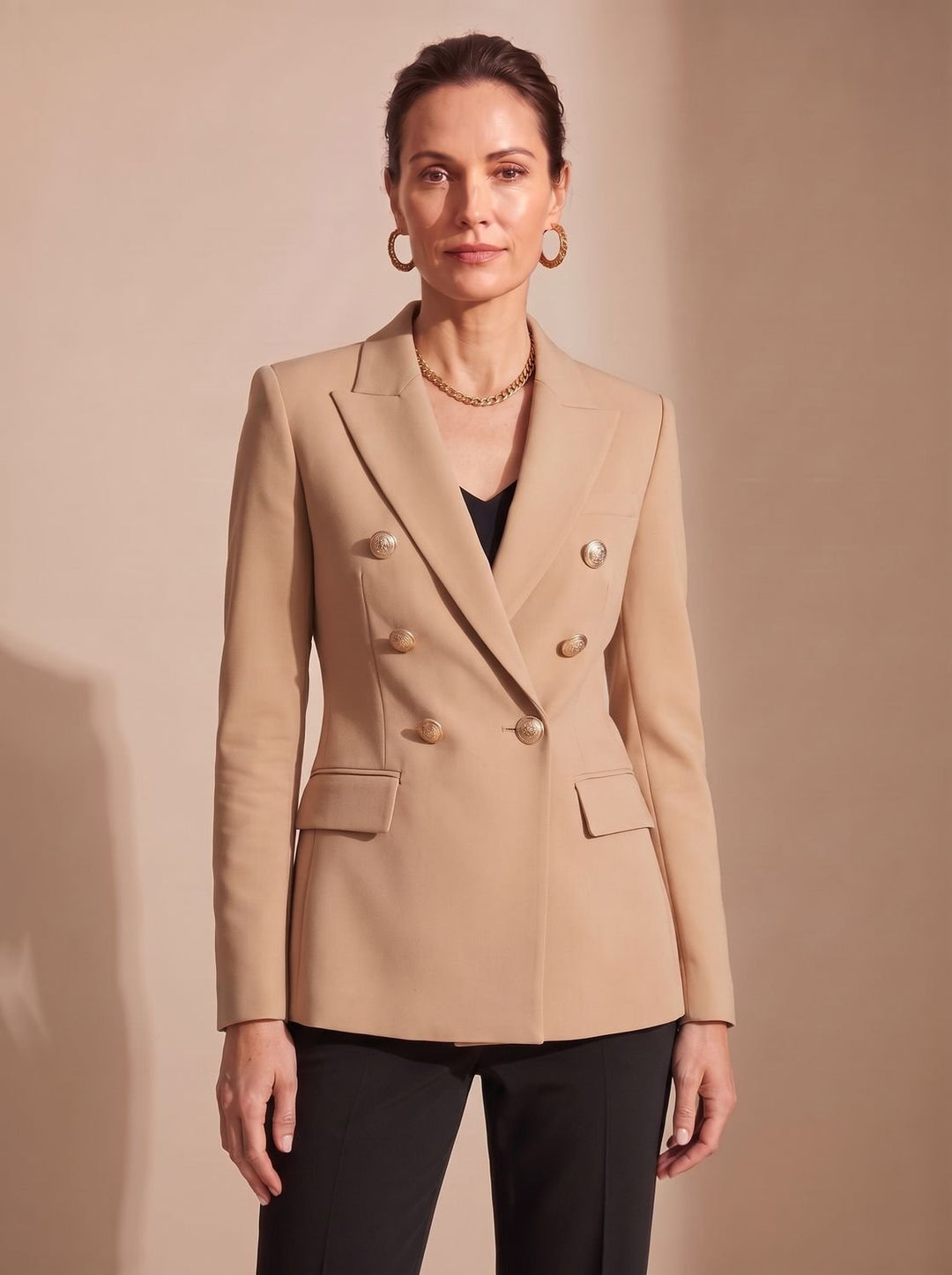 Cléo | Blazer croisé à boutons dorés