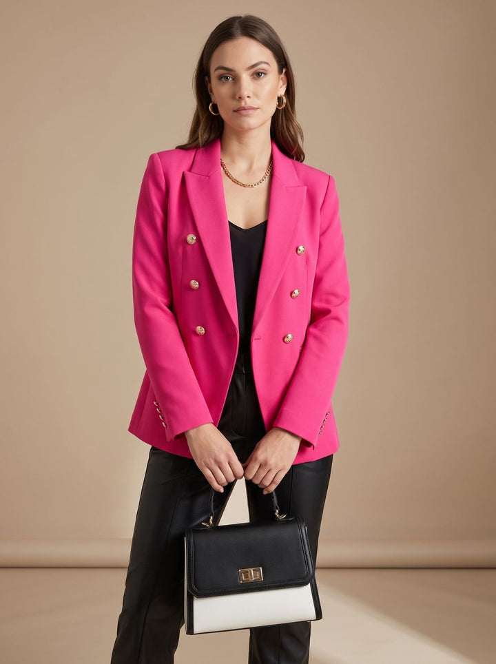 Cléo | Blazer croisé à boutons dorés