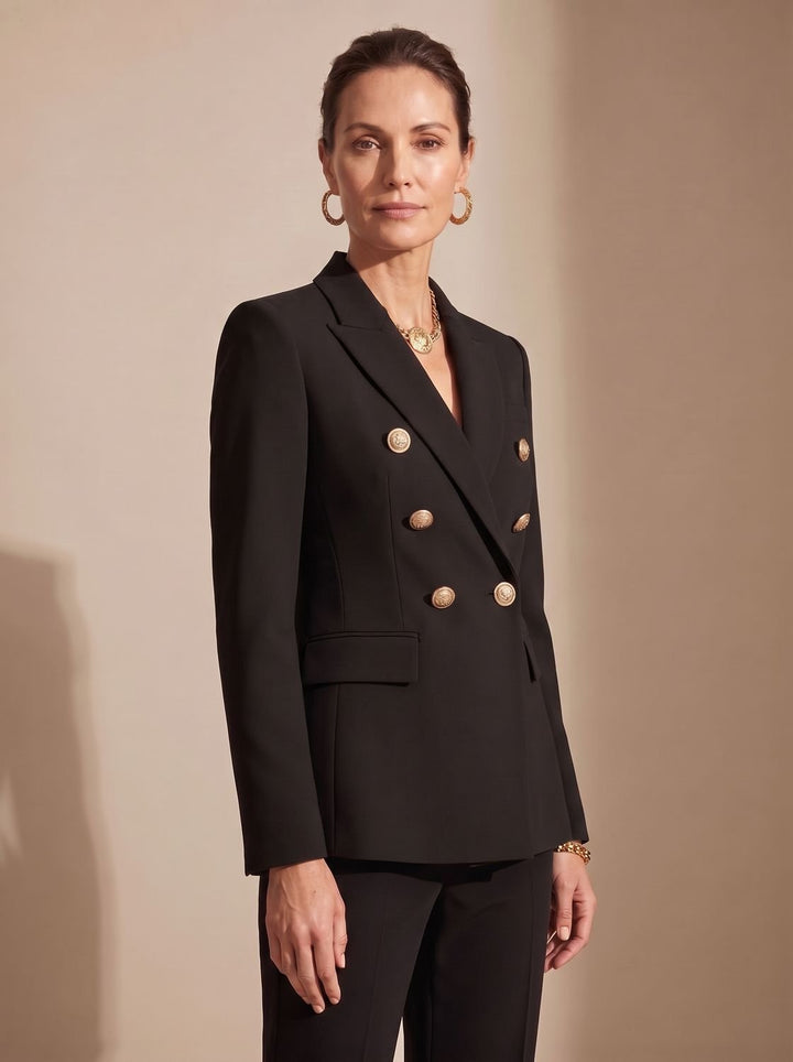 Cléo | Blazer croisé à boutons dorés
