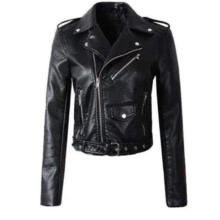 Cyprienne | Blouson motard court ceinturé