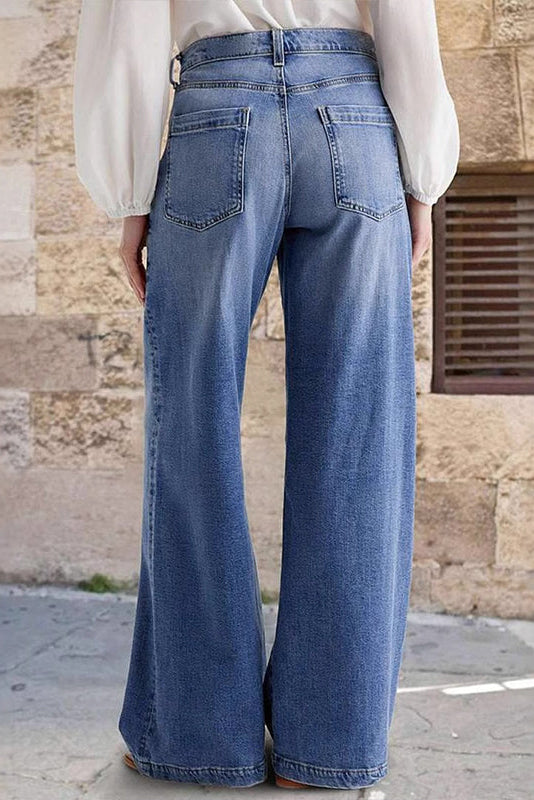 Elowen | Jeans Femme - Taille Haute et Jambes Amples