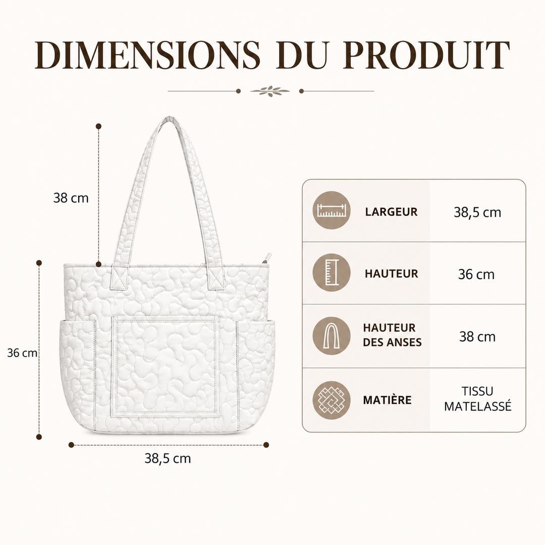 Clara | Sac cabas matelassé aux livres