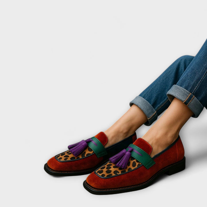 Fallon™ | Mocassins Léopard Marron