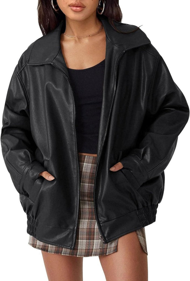 Eudoxie | Blouson ample zippé à col chemise