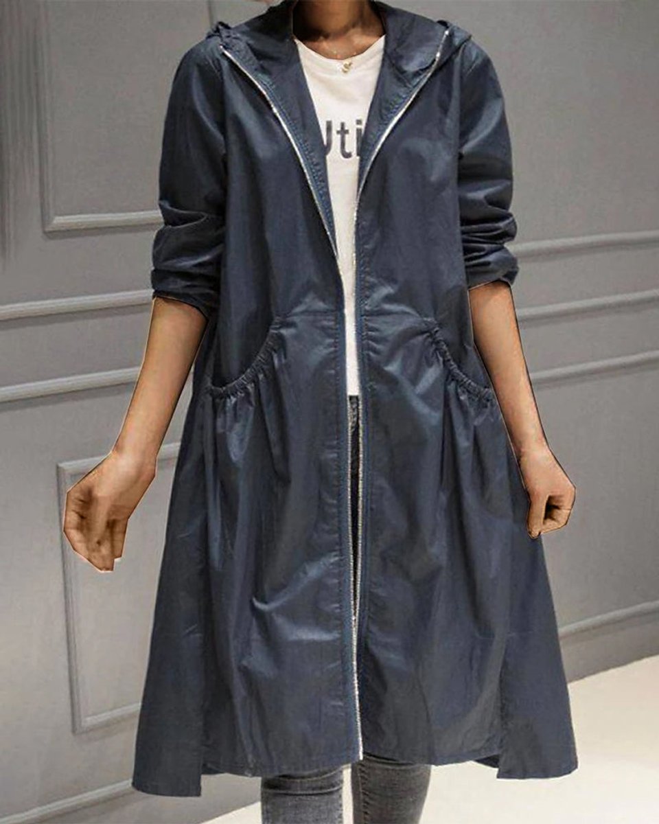 Euphémie | Trench long zippé à capuche