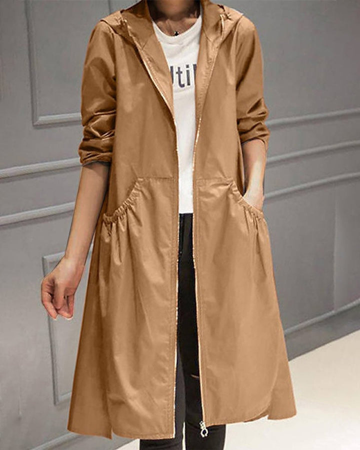 Euphémie | Trench long zippé à capuche
