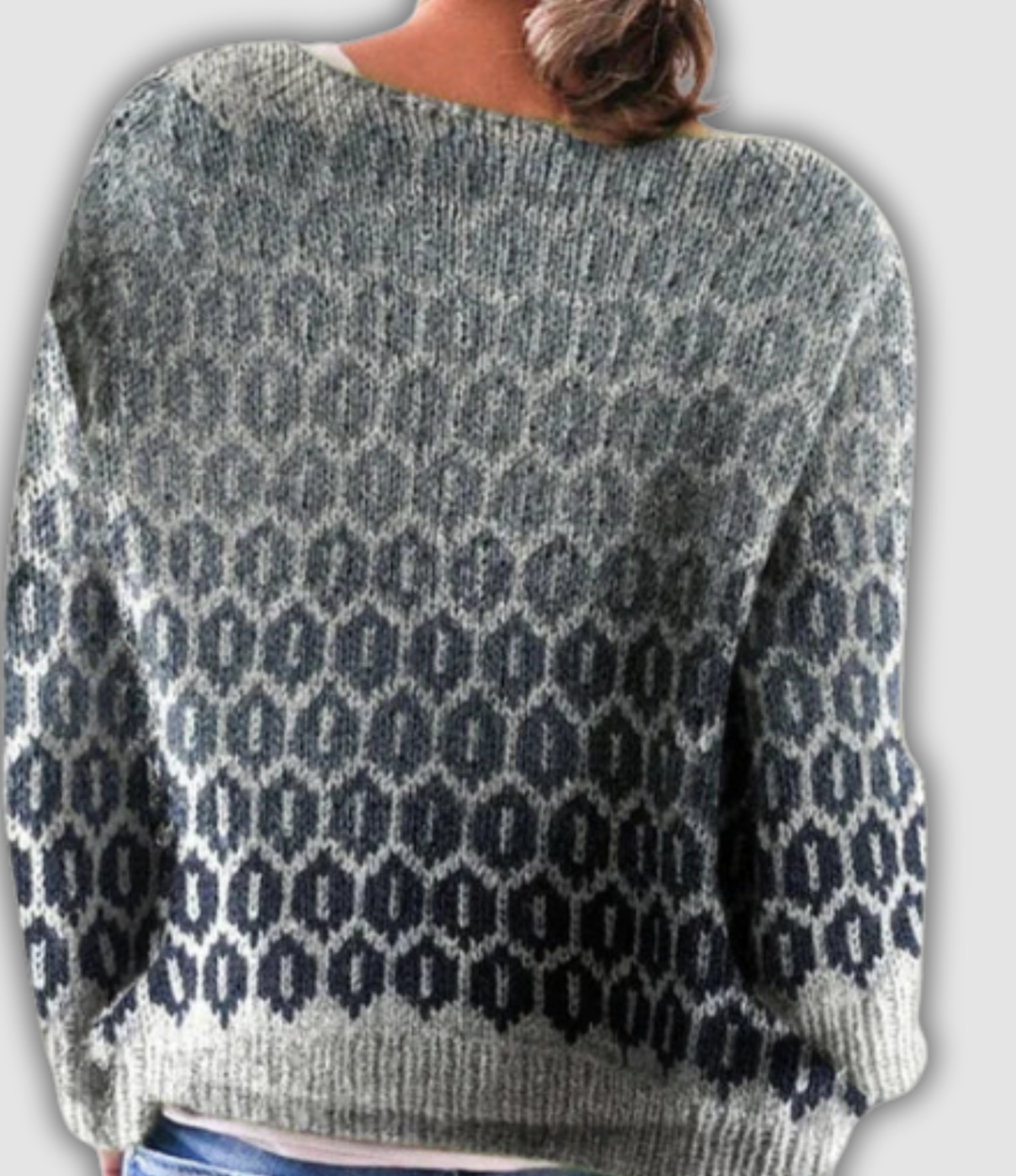 Euphrosine | Pull gris à motif nid d&