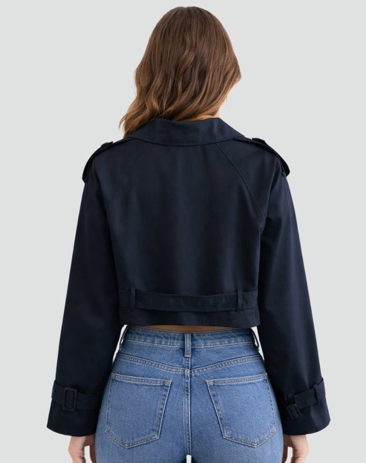 Évelyne | Trench court croisé ceinturé