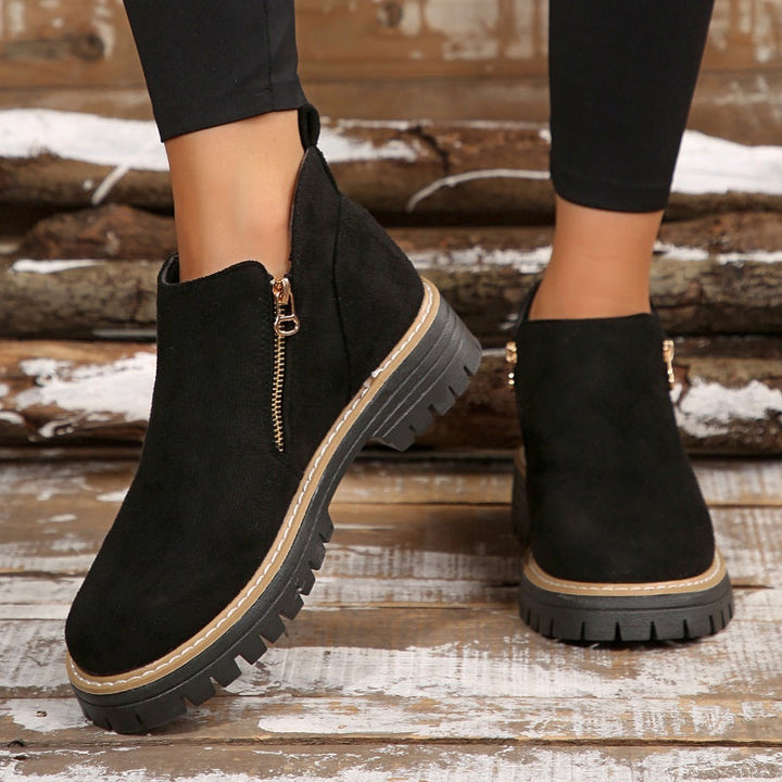 Fanélie | Bottines à zip et semelle crantée