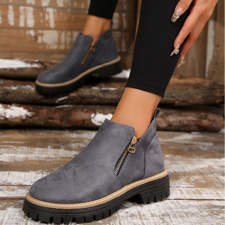Fanélie | Bottines à zip et semelle crantée