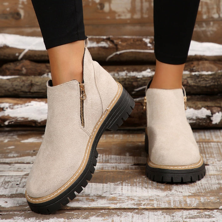 Fanélie | Bottines à zip et semelle crantée
