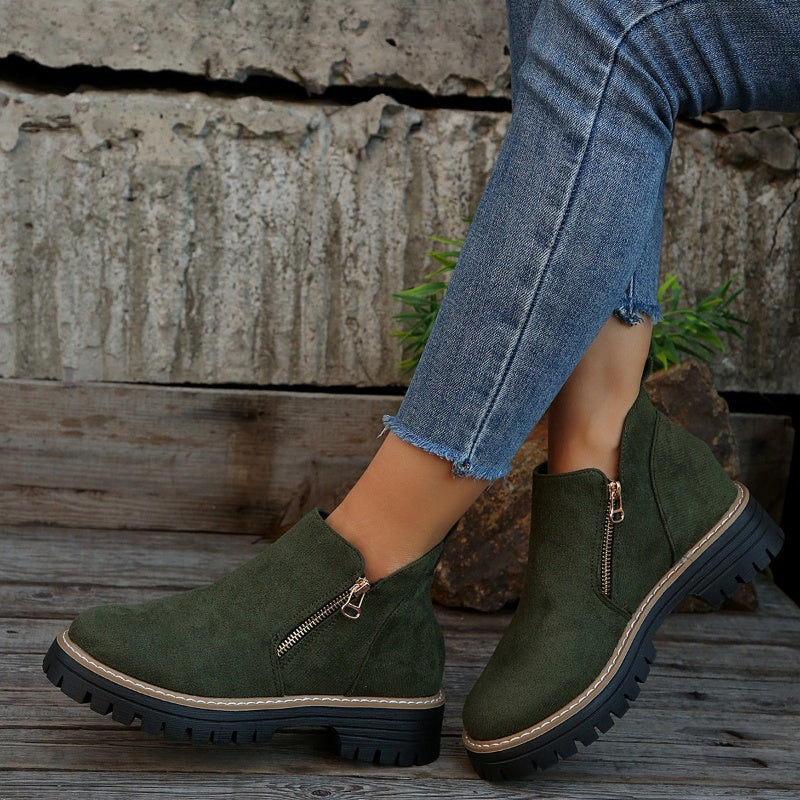 Fanélie | Bottines à zip et semelle crantée