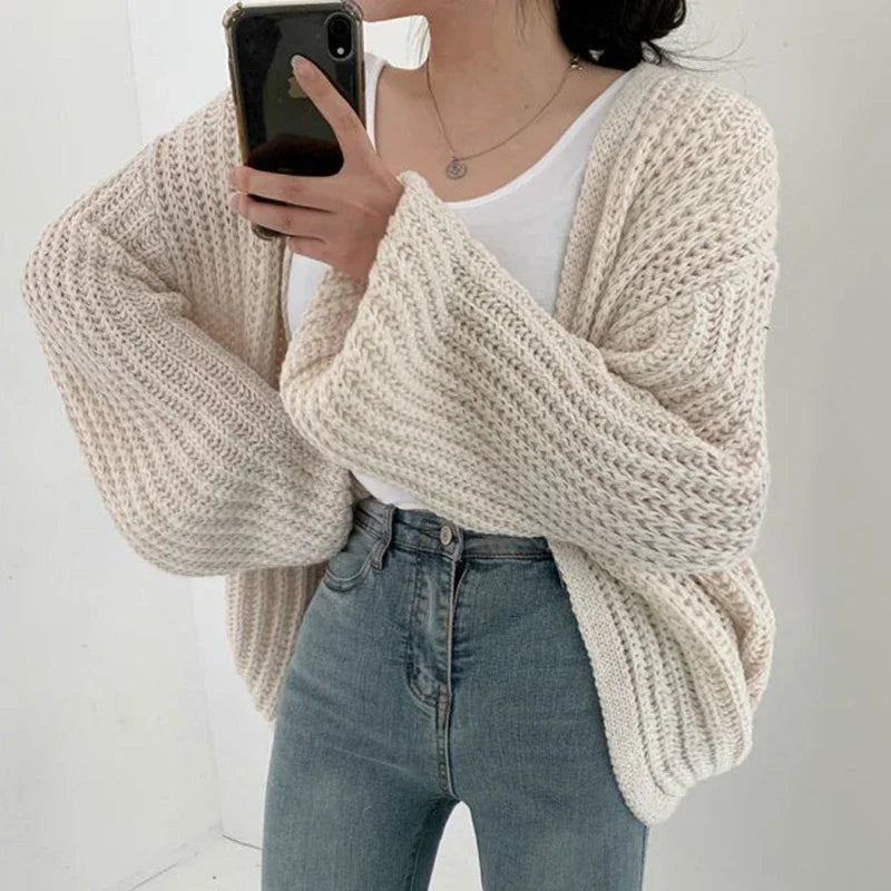 Galatée | Cardigan en grosse maille à manches lanterne