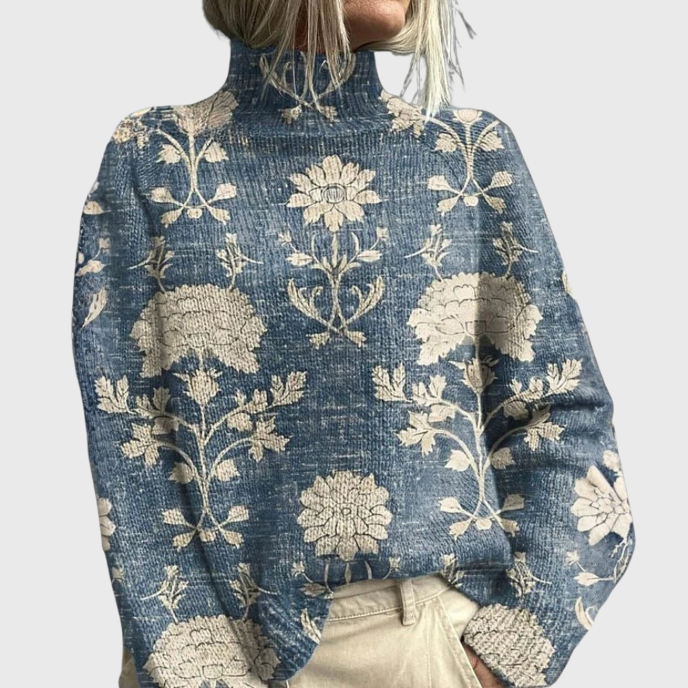 Gilonne | Pull à col montant aux motifs artistiques