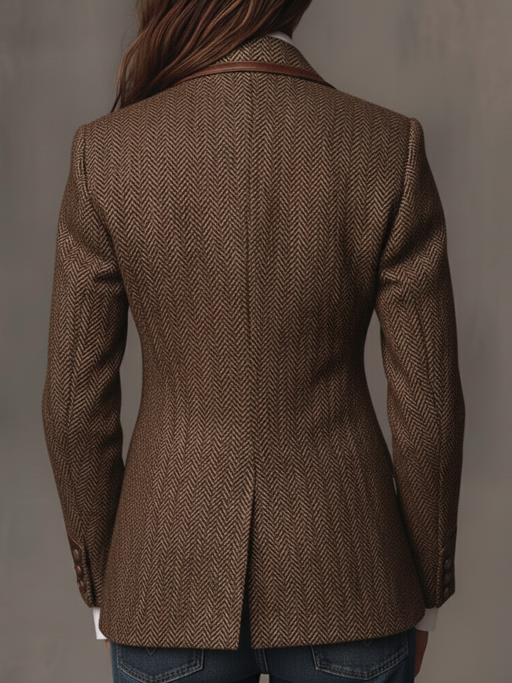 Gisèle | Blazer à chevrons et empiècements imprimés