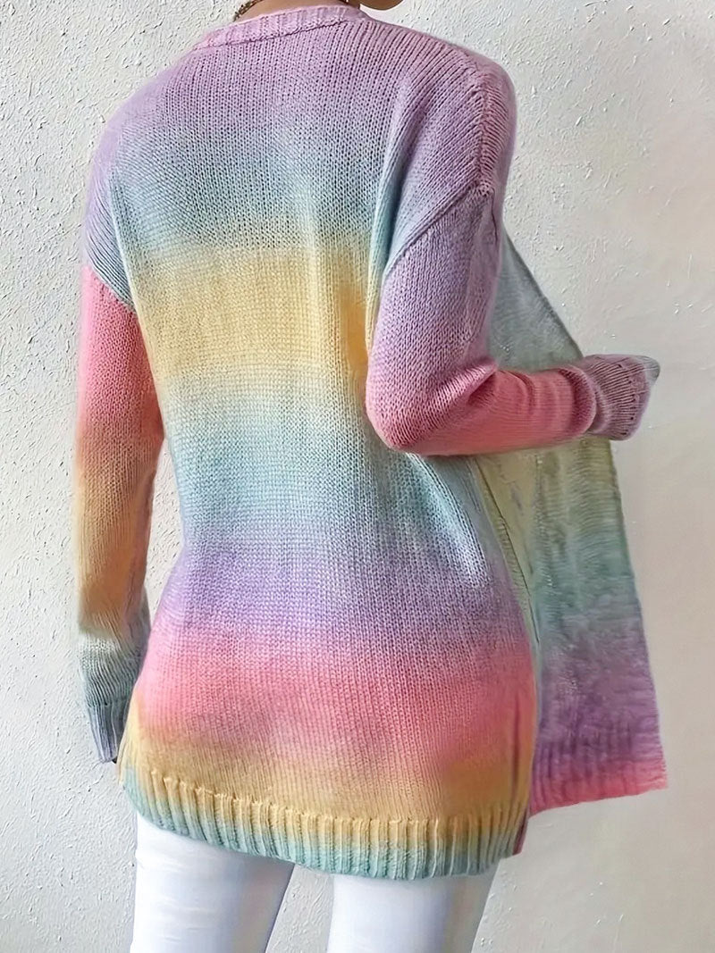 Hanaé | Cardigan long ouvert en maille dégradée