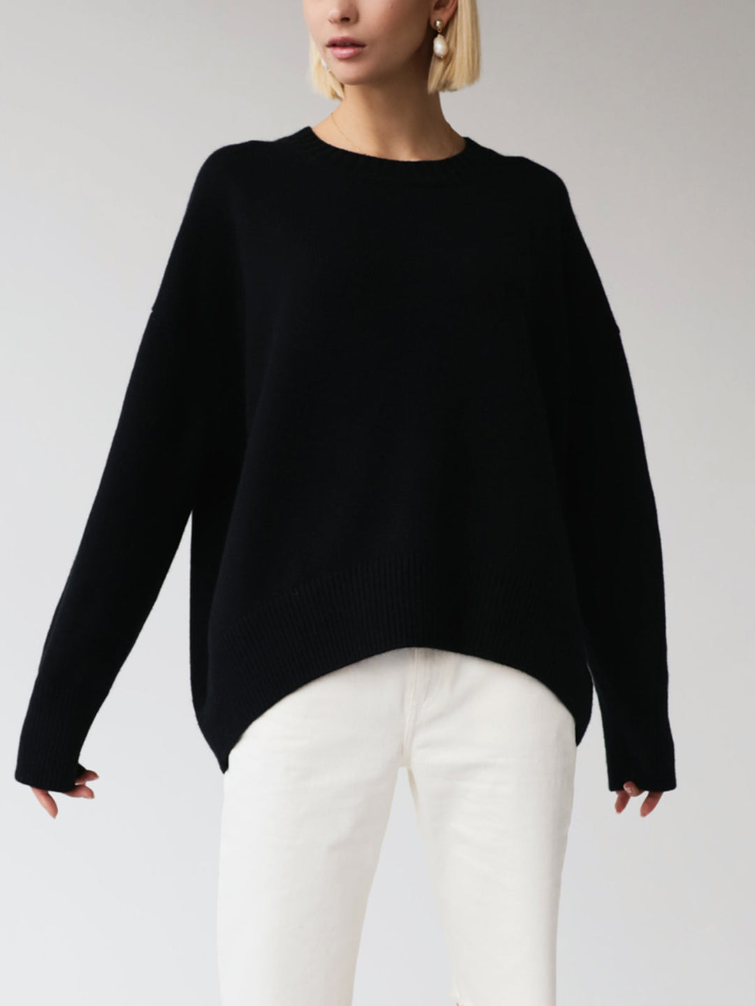Haydée | Pull ample à col rond taille unique