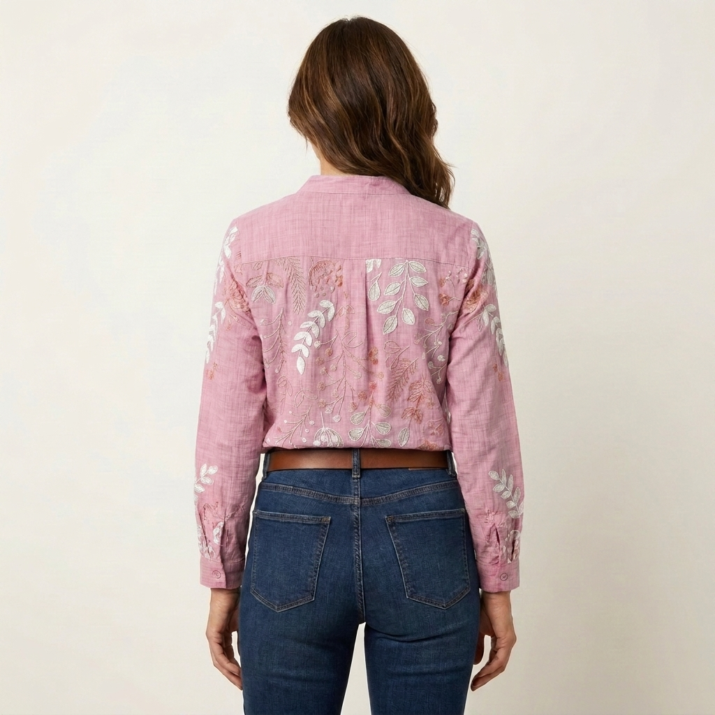 Lorielle | V-Neck Botanical Print Blouse