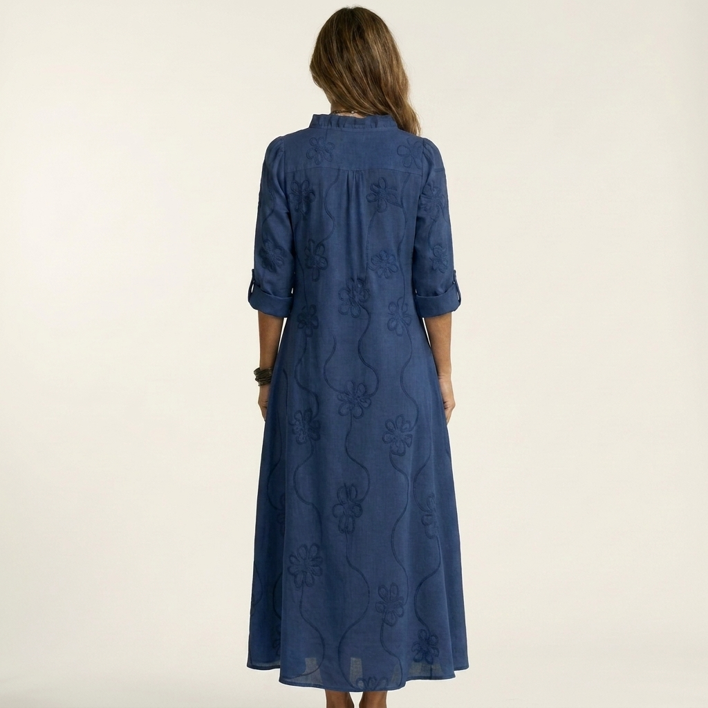 Mariam | Robe Maxi en avec Broderie Florale