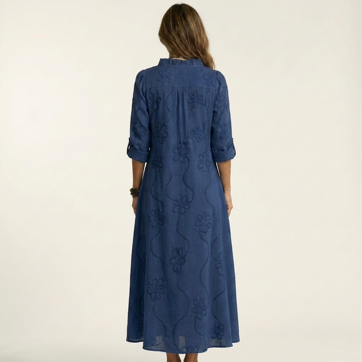 Mariam | Robe Maxi en avec Broderie Florale