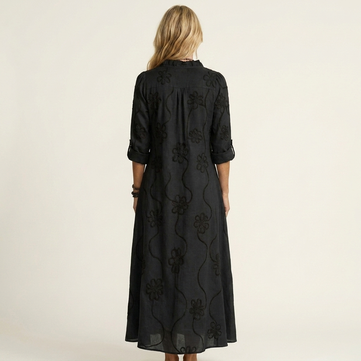 Mariam | Robe Maxi en avec Broderie Florale