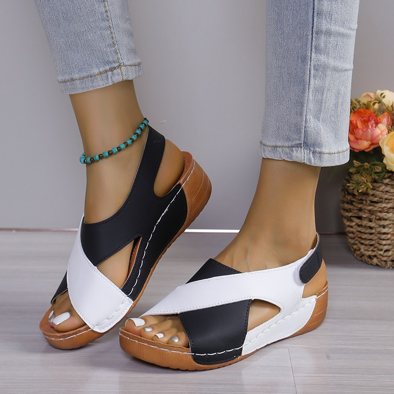 Ava | Sandale à talon compensé