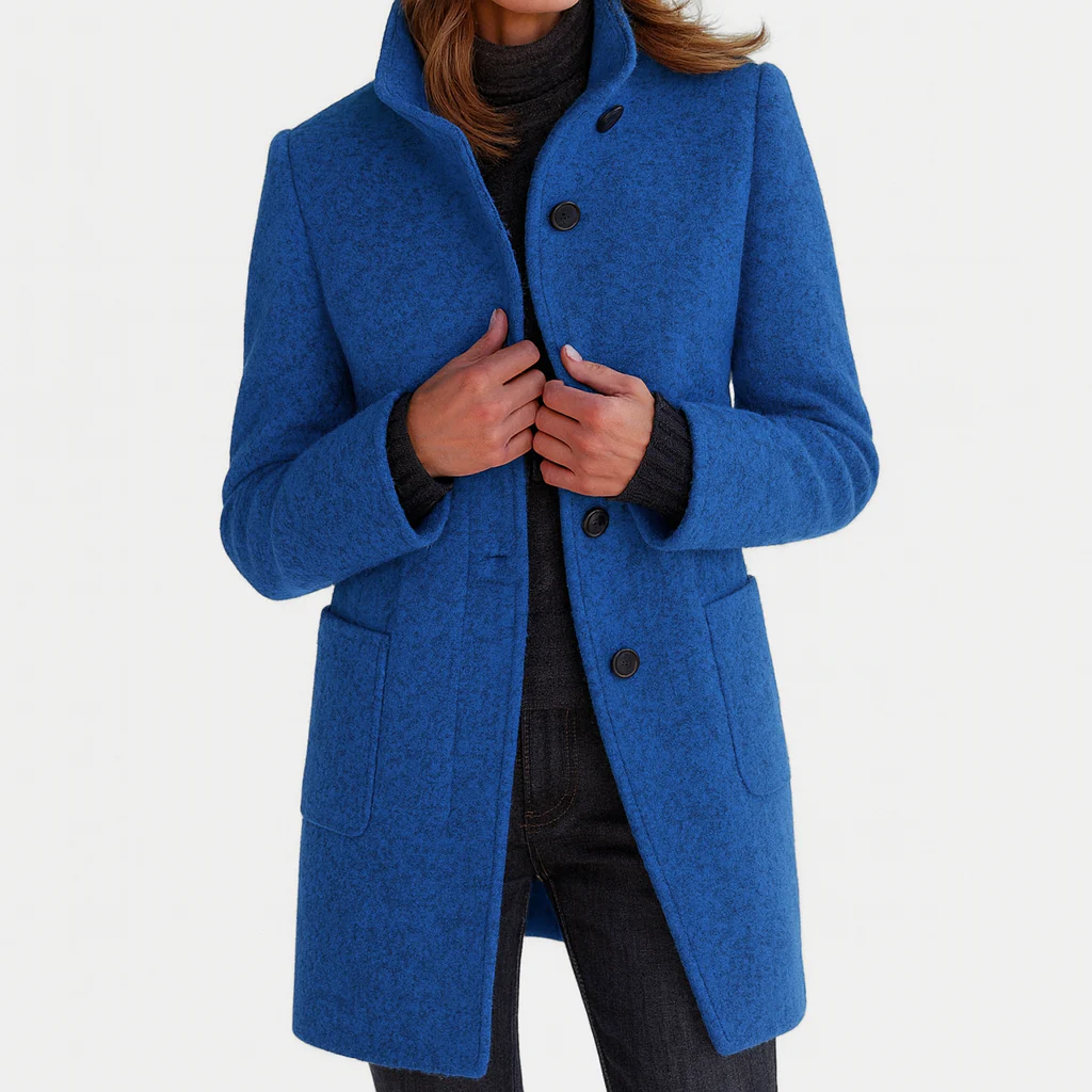 Adrienne | Manteau midi texturé à col montant