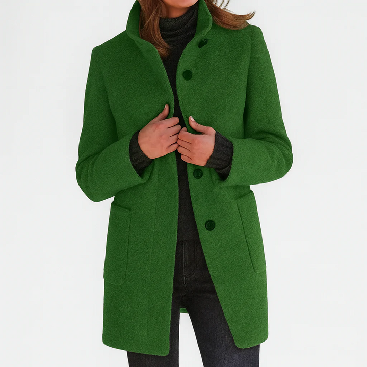 Adrienne | Manteau midi texturé à col montant
