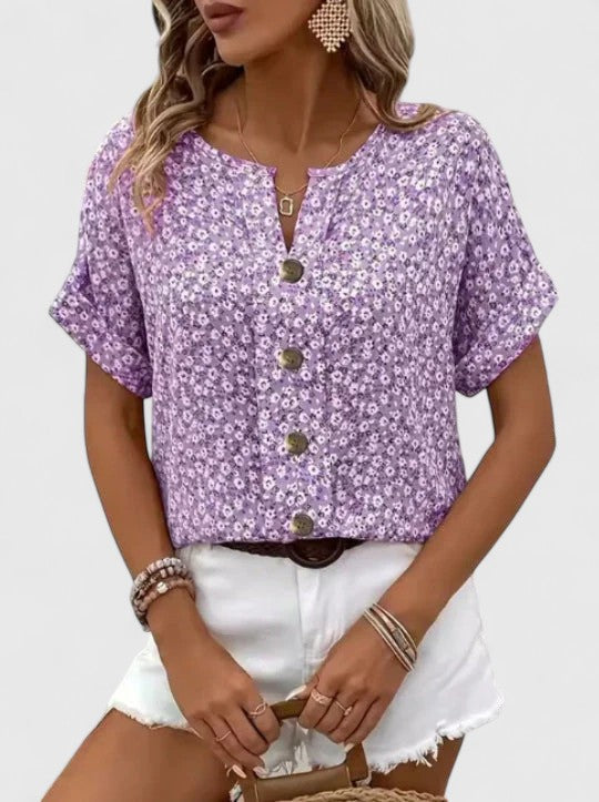 Camille | Haut Floral Élegant d&