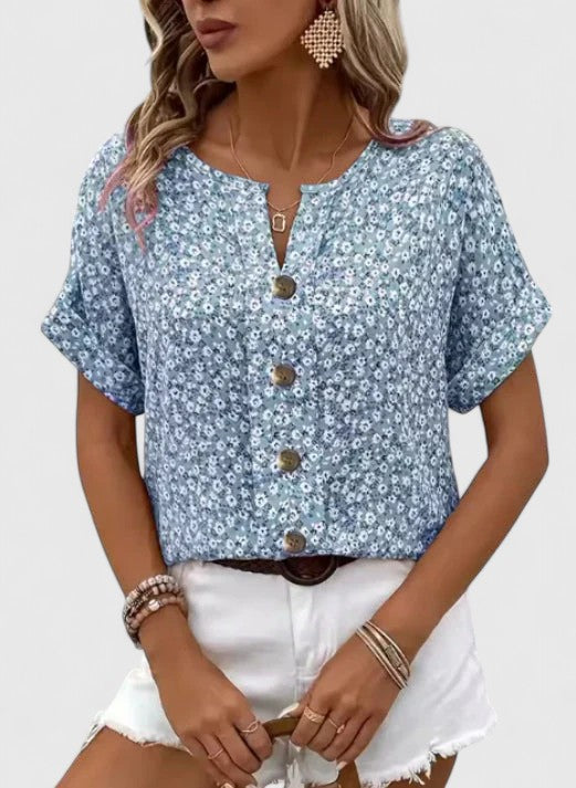 Camille | Haut Floral Élegant d&