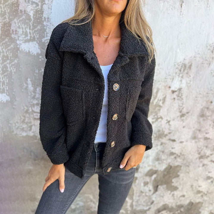 Jorinde | Veste effet teddy à col et poches plaquées
