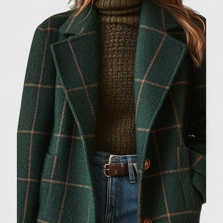 Fiona – Manteau à Carreaux Classique