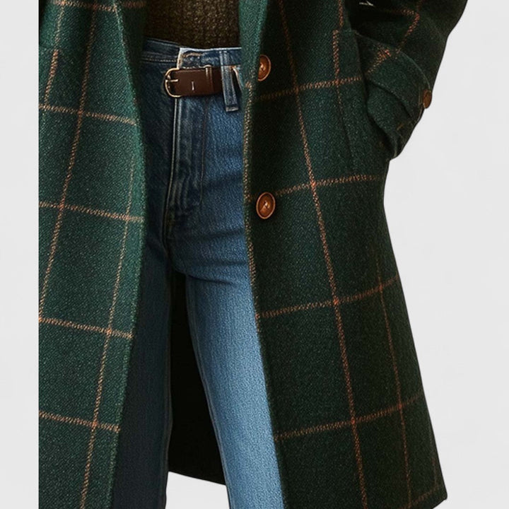 Fiona – Manteau à Carreaux Classique