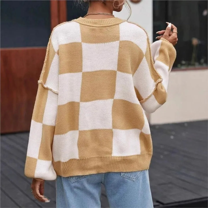 Kahina | Pull ample à damier