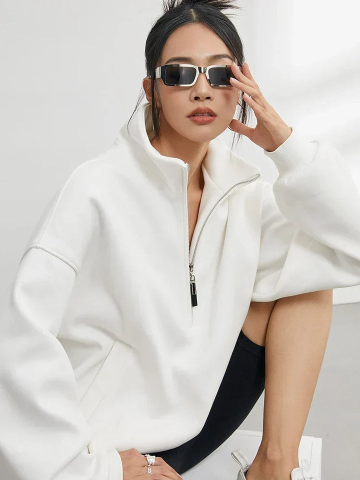 Ketty | Sweat ample à col montant zippé