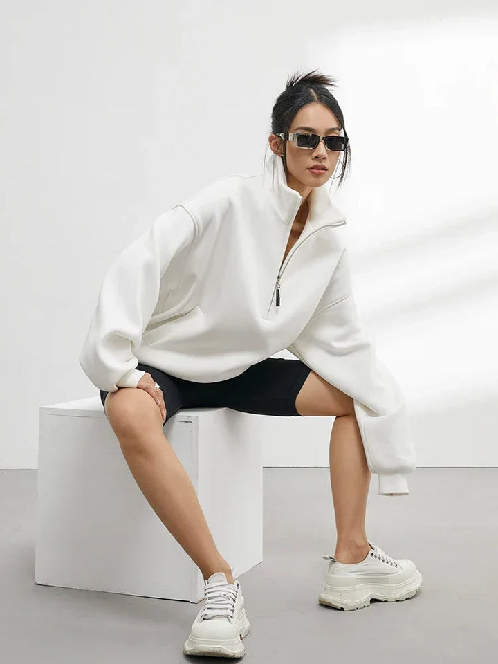 Ketty | Sweat ample à col montant zippé