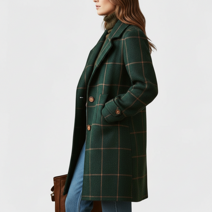 Fiona – Manteau à Carreaux Classique