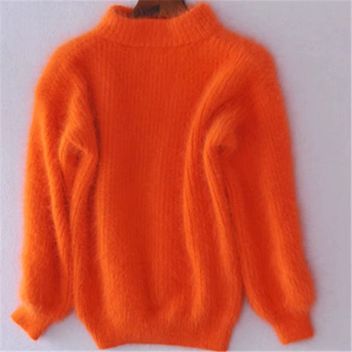 Ludmila | Pull duveteux à col roulé taille unique