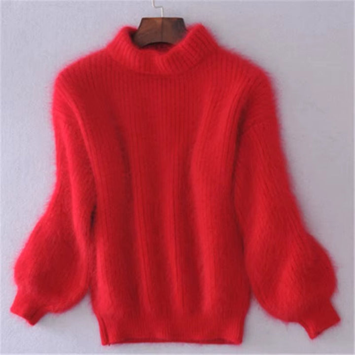 Ludmila | Pull duveteux à col roulé taille unique