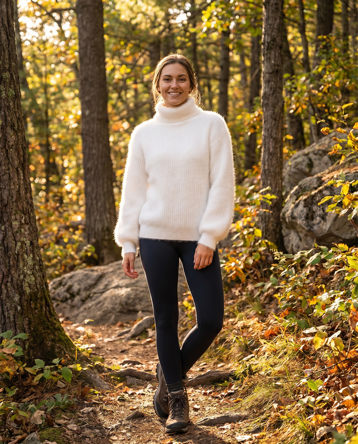 Ludmila | Pull duveteux à col roulé taille unique