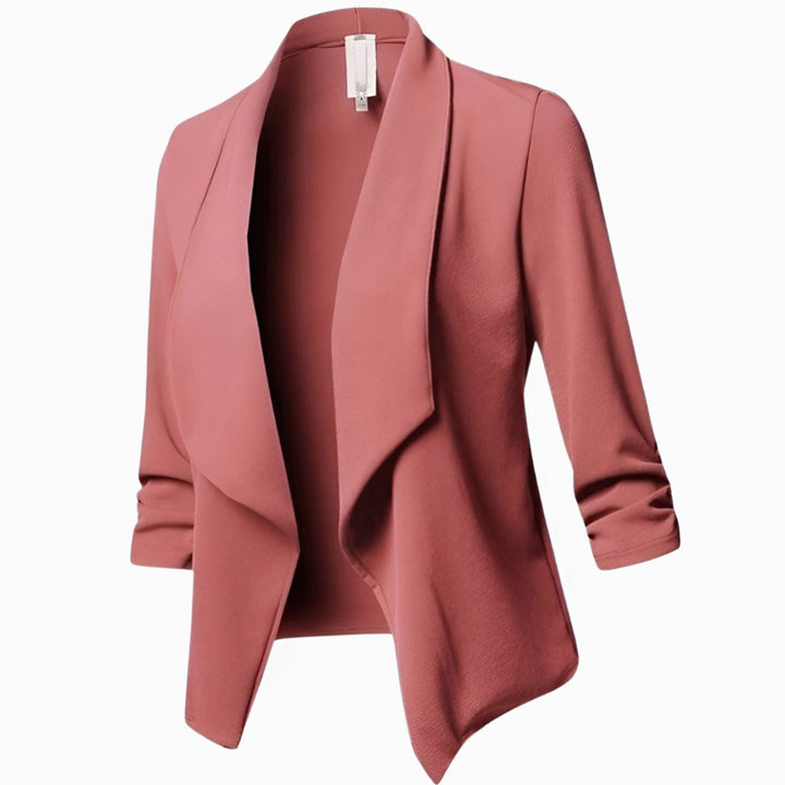 Lyséa | Blazer drapé ouvert à manches froncées