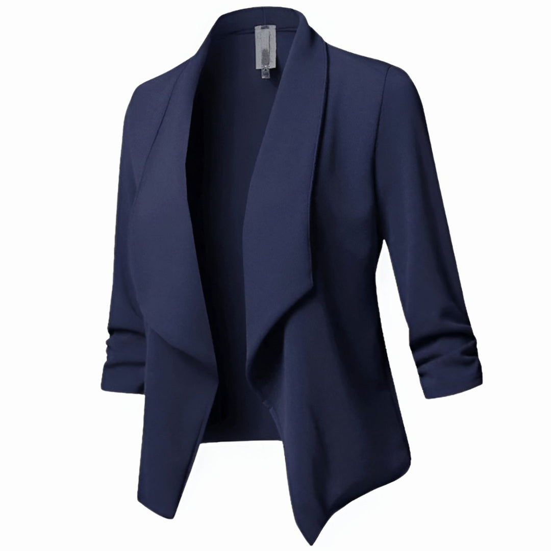 Lyséa | Blazer drapé ouvert à manches froncées