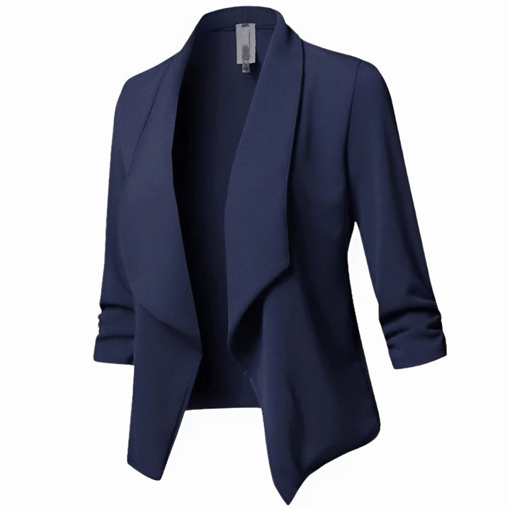 Lyséa | Blazer drapé ouvert à manches froncées