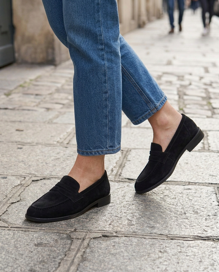 Gilberte | Mocassins penny en daim