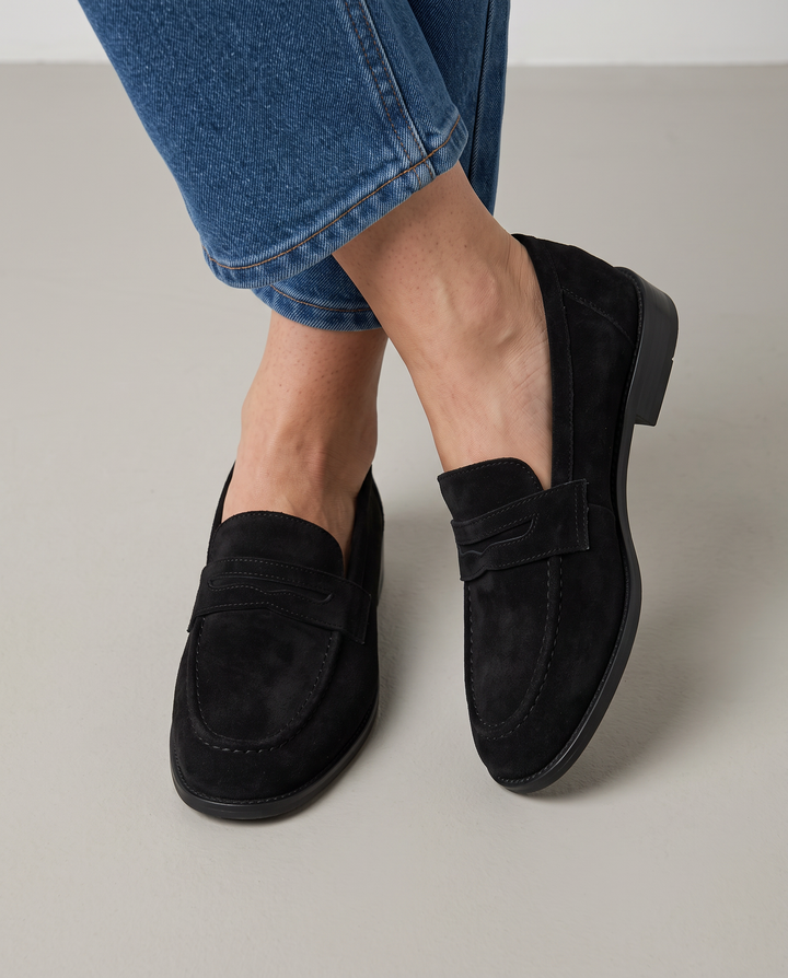 Gilberte | Mocassins penny en daim