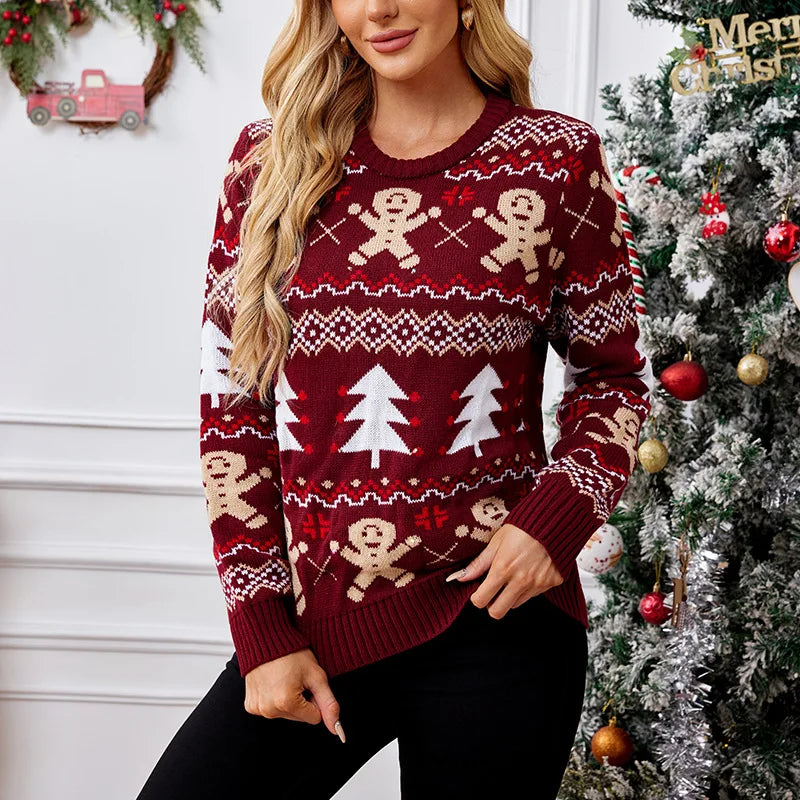 Mahée | Pull de Noël à bonshommes en pain d&