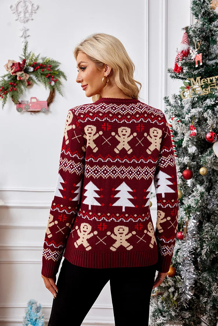 Mahée | Pull de Noël à bonshommes en pain d&