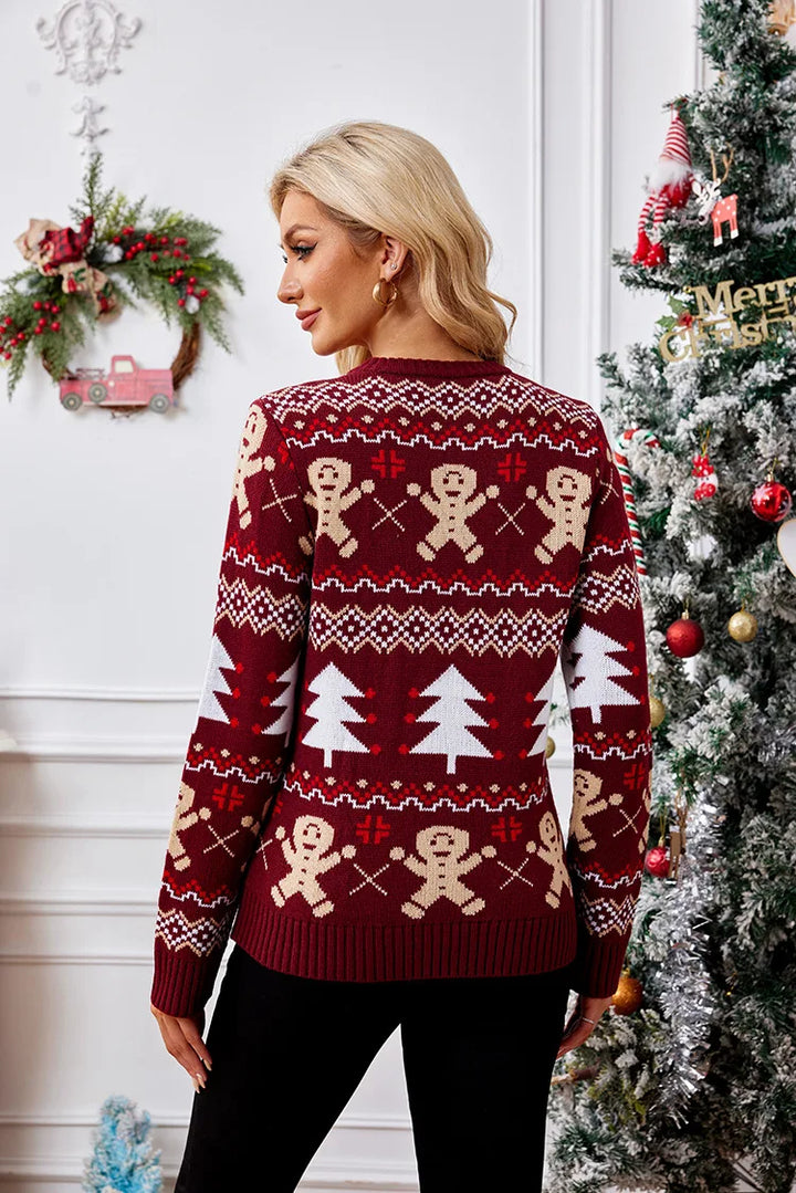 Mahée | Pull de Noël à bonshommes en pain d&